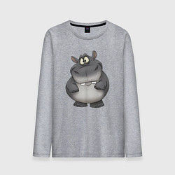 Мужской лонгслив Бегемот улыбается