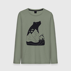 Мужской лонгслив Горы и медведь