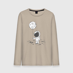 Мужской лонгслив Космонавт и лунный шарик
