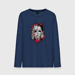 Лонгслив хлопковый мужской Кровавая четверка, цвет: тёмно-синий