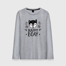 Мужской лонгслив Лисёнок с днём рождения