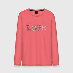 Лонгслив хлопковый мужской Love с природой, цвет: коралловый