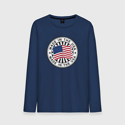 Лонгслив хлопковый мужской Made in the USA, цвет: тёмно-синий