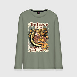 Мужской лонгслив Хэллоуин ведьма