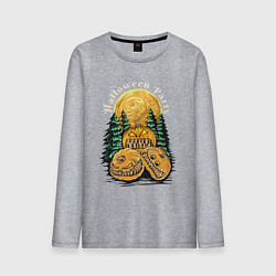 Мужской лонгслив Хэллоуин страшные тыквы