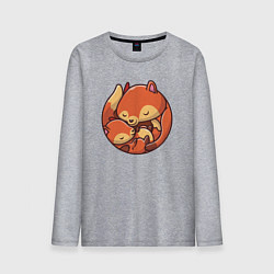 Лонгслив хлопковый мужской Fox family, цвет: меланж