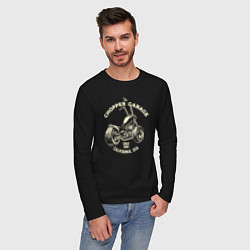 Лонгслив хлопковый мужской Chopper garage, цвет: черный — фото 2