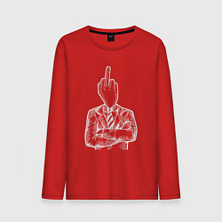 Лонгслив хлопковый мужской Fuck boss, цвет: красный