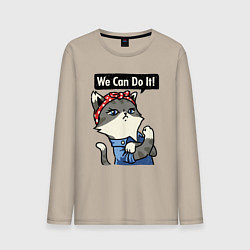 Мужской лонгслив We can do it - cat