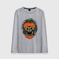 Мужской лонгслив Череп в тыкве