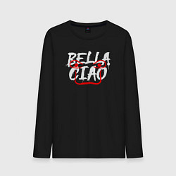 Лонгслив хлопковый мужской Bella ciao face, цвет: черный