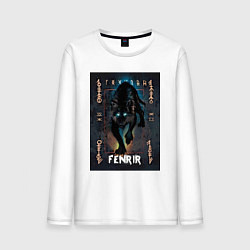 Лонгслив хлопковый мужской Fenrir black vinyl, цвет: белый