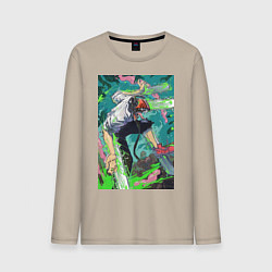 Мужской лонгслив Человек-бензопила Дэндзи арт