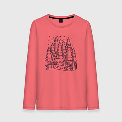 Мужской лонгслив Олень в ночном лесу