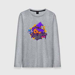 Лонгслив хлопковый мужской Тыква геймер, цвет: меланж