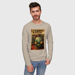 Лонгслив хлопковый мужской Oddworld - wanted, цвет: миндальный — фото 2
