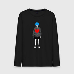 Мужской лонгслив Мальчик аниме с сердцем