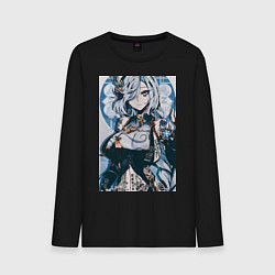 Лонгслив хлопковый мужской Геншин Шэнь Хэ, цвет: черный