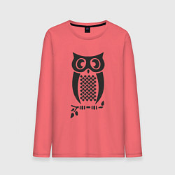 Мужской лонгслив Сова на веточке