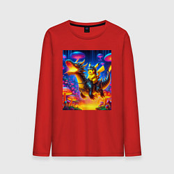 Мужской лонгслив Рыцарь Пикачу на боевом драконе - нейроарт