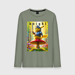 Мужской лонгслив Пикачу - рыцарь на мухоморе