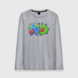 Мужской лонгслив Удар по вирусу