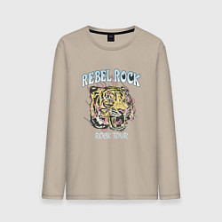 Лонгслив хлопковый мужской Мятежный рок, цвет: миндальный