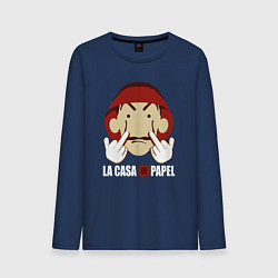 Лонгслив хлопковый мужской Fuck you bella ciao, цвет: тёмно-синий