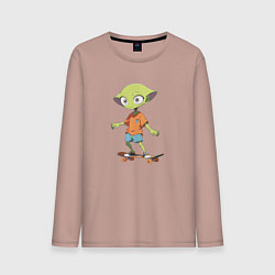 Мужской лонгслив Инопланетянин на скейте