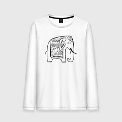Лонгслив хлопковый мужской Миленький слоник, цвет: белый