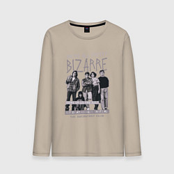 Мужской лонгслив Клуб Завтрак с цитатой черно-белый