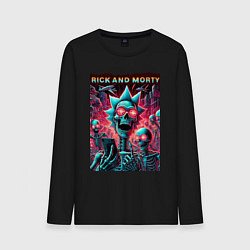 Мужской лонгслив Rick and Morty - neon glow fantasy