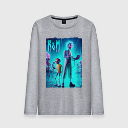 Лонгслив хлопковый мужской Rick and Morty - neon glow, цвет: меланж
