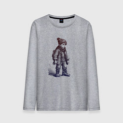 Мужской лонгслив Школьник в высоких ботинках