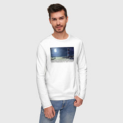Лонгслив хлопковый мужской Transformation of the world, цвет: белый — фото 2