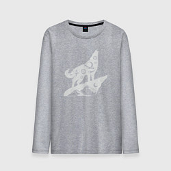 Лонгслив хлопковый мужской Space wolf, цвет: меланж