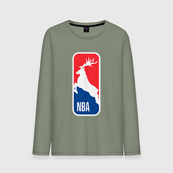 Лонгслив хлопковый мужской NBA Bucks, цвет: авокадо