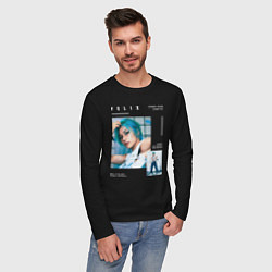 Лонгслив хлопковый мужской Felix stray kids rockstar, цвет: черный — фото 2