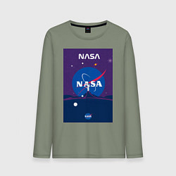 Мужской лонгслив NASA фиолетовый плакат