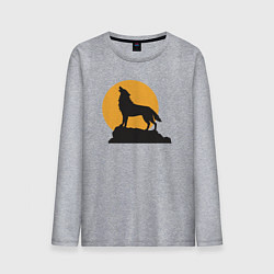 Мужской лонгслив Волк на закате