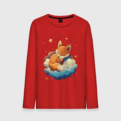 Мужской лонгслив Лисенок спит на облаке