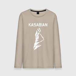 Лонгслив хлопковый мужской Kasabian - logo, цвет: миндальный