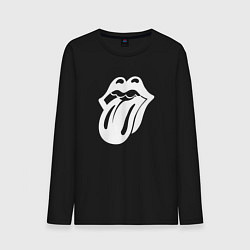 Лонгслив хлопковый мужской Rolling Stones - white logo, цвет: черный