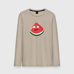 Мужской лонгслив Арбуз озадаченно улыбается - мем