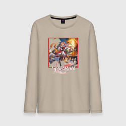 Лонгслив хлопковый мужской Гуйнайфэнь, цвет: миндальный