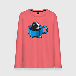 Лонгслив хлопковый мужской Space tea, цвет: коралловый