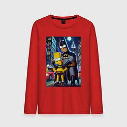 Мужской лонгслив Batsimpson with son Bart - ai art fantasy