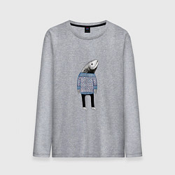 Мужской лонгслив Рыба в свитере - нейросеть