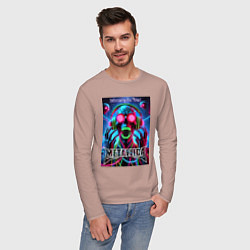 Лонгслив хлопковый мужской Metallica - playbill of the intergalactic tour, цвет: пыльно-розовый — фото 2