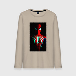 Мужской лонгслив Новый человек паук в темноте